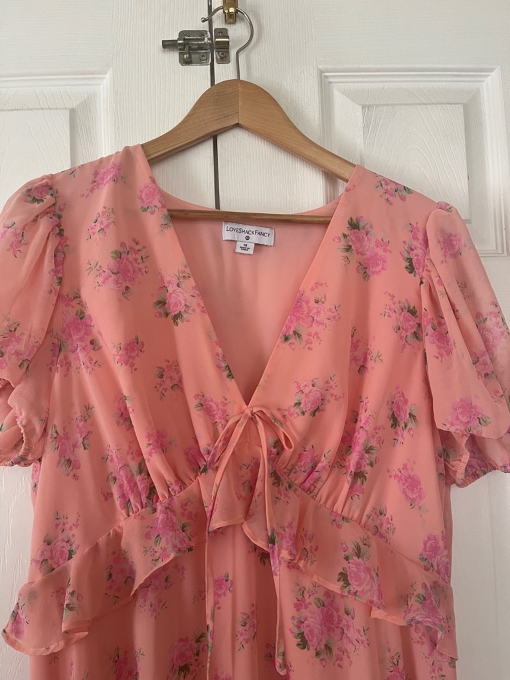 LOVE SHACK FANCY x Target dress Fleur Pink Melon Floral Midi - Picture 3 of 4
